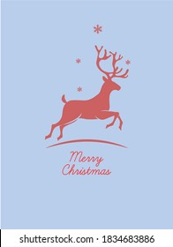 Vector illustration stylized christmas reindeer. Merry Christmas background.
