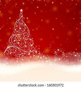 Vector Illustration of a Stylized Christmas Tree