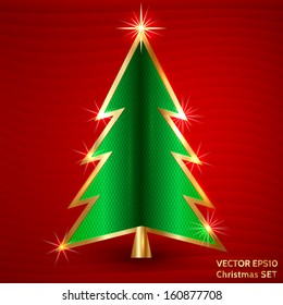 Vector Illustration of Stylized Christmas Tree