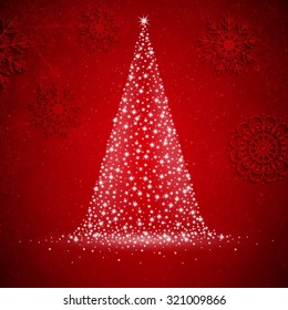 Ilustración vectorial de un estilizado árbol de Navidad