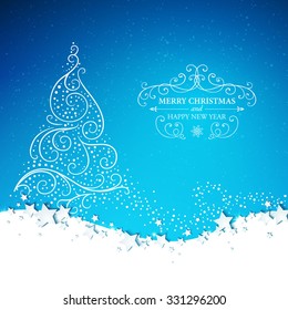 Vector Illustration of a Stylized Christmas Tree