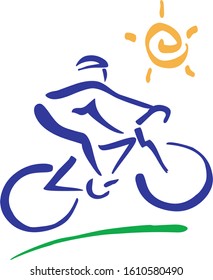 Vector illustration of stylized cyclist