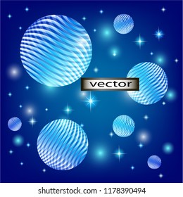 Vector illustration of a stylized drawing of the atoms and electrons of micro-particles wave effect, science and modern technology in design