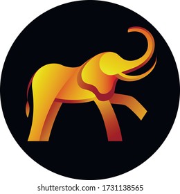 Vector illustration of a stylized elephant emblem