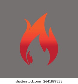 Vector illustration of a stylized fire flame icon. This dynamic and modern graphic element features abstract, flowing shapes that create a powerful sense of heat, energy, and motion. The design uses a