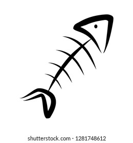 Vector illustration of a stylized fish skeleton
