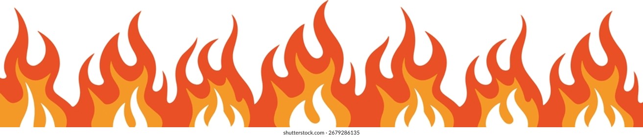 Vektorgrafik stilisierte Flammen auf orangefarbenem und gelbem Hintergrund
