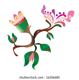 Vector Illustration of stylized flowers