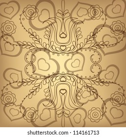 Vector illustration of stylized folk background