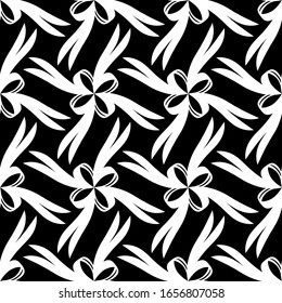  Ilustración vectorial. Fondo geométrico estilizado en blanco y negro. Patrón sin problemas. Borde blanco sobre el fondo negro.