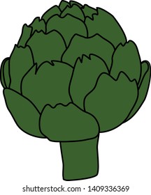 Vector illustration of a stylized green artichoke