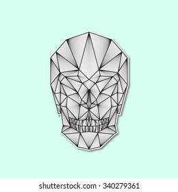 Vector illustration of a stylized human skull.