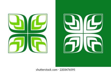 vector illustration of stylized leaf  iconic sign symbol. good for use on any kind business related to nature, organic, health, herb
