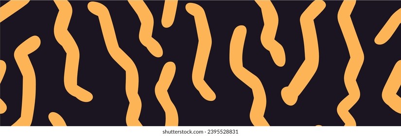 Vector illustration. Stylized line art background. Cute cool minimal design. Japanese modern line art landscape design. Seamless.