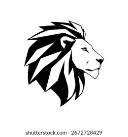 Ilustración vectorial del perfil estilizado de la cabeza del león