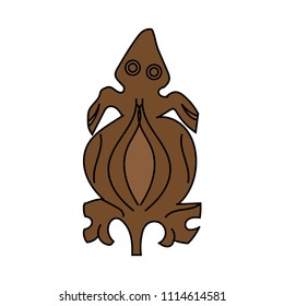 Vector illustration of stylized little brown turtle