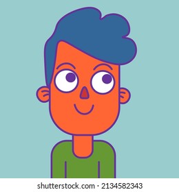 Vector illustration of a stylized man's head.