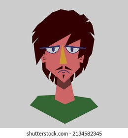 Vector illustration of a stylized man's head.