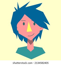 Vector illustration of a stylized man's head.