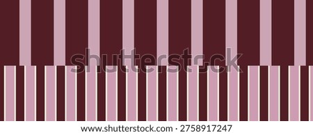 Vector illustration of a stylized piano keyboard with alternating dark and light pink keys, creating a modern and abstract musical design.