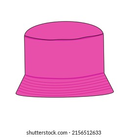 Ilustración vectorial de un estilizado sombrero panamá rosa. Hit 2022 panama rosa