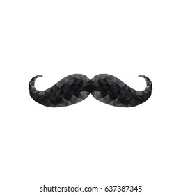 Vector illustration of stylized polygonal mustache.
Fashion symbol for men barber shop.