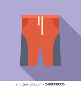 Vektorillustration von stilisierten Sportshorts in Rot und Grau mit Schatten, ideal für Web und Print