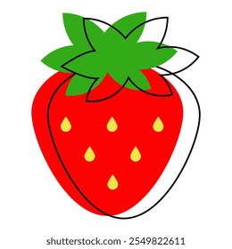 Vector illustration of a stylized red strawberry