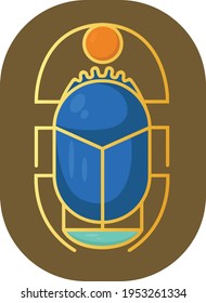 Vector illustration of a stylized scarab beetle. Scarab decoration.
