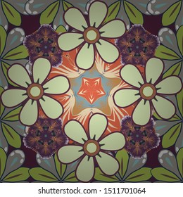 Vector illustration. The stylized vector seamless texture of brown, gray and beige elements.