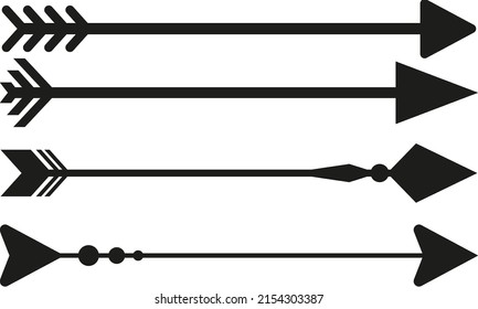 vector illustration of a stylized set of arrows in black color. top view, perfect for backgrounds, directions and more