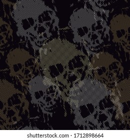 Vector illustration of stylized skull pattern with dots.