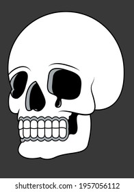 A vector illustration of a stylized skull with a teardrop.