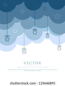 Vector illustration of Stylized sky with clouds