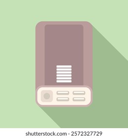 Vector illustration of a stylized smartphone icon with shadow on a pastel green background