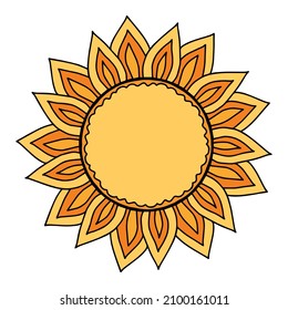 Vector Illustration Of Stylized Sun Icon For Shrovetide Or Maslenitsa Rusian Holiday. Folklore Art, Traditional Symbol For Pancake Week