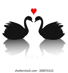 vector illustration of a stylized swan