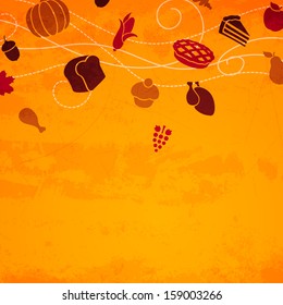 Vector Illustration of Stylized Thanksgiving Background
