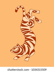 vector illustration. stylized tiger
