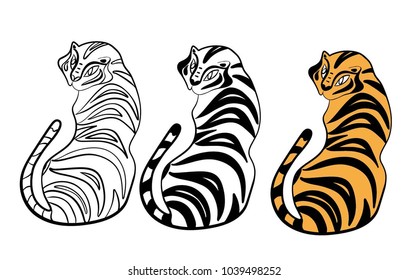 vector illustration. stylized tiger