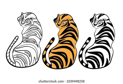 vector illustration. stylized tiger
