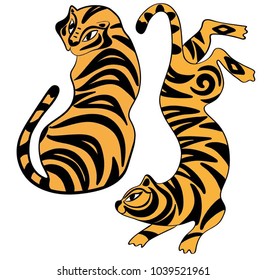 vector illustration. stylized tiger