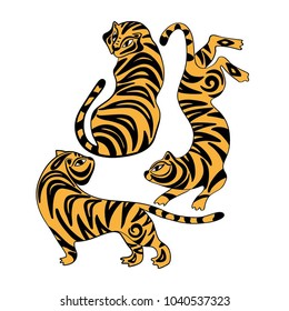 vector illustration. stylized tiger