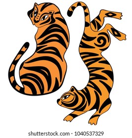 vector illustration. stylized tiger