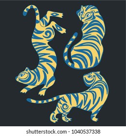 vector illustration. stylized tiger