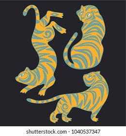 vector illustration. stylized tiger