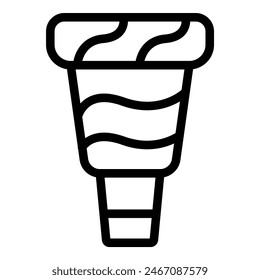 Vector illustration of a stylized tornado icon in a simple black and white line art design