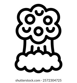 Vector illustration of a stylized tree in a simple black and white line art format