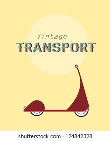 Vector illustration of a stylized vintage motorcycle