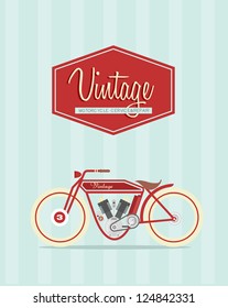 Vector illustration of a stylized vintage motorcycle